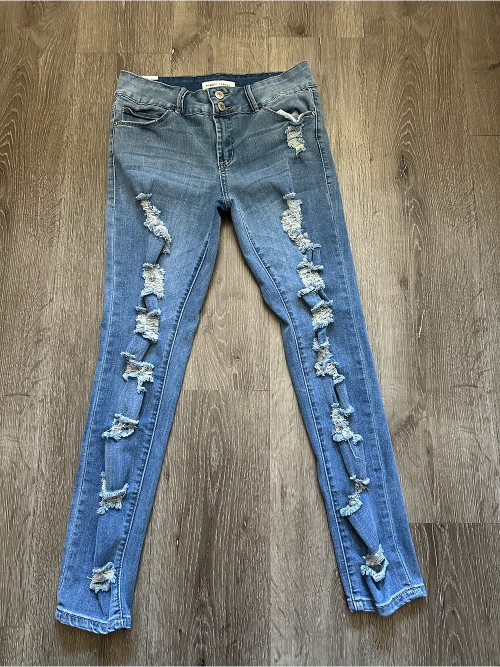 Almost Famous Light Blue Distressed Skinny Jeans